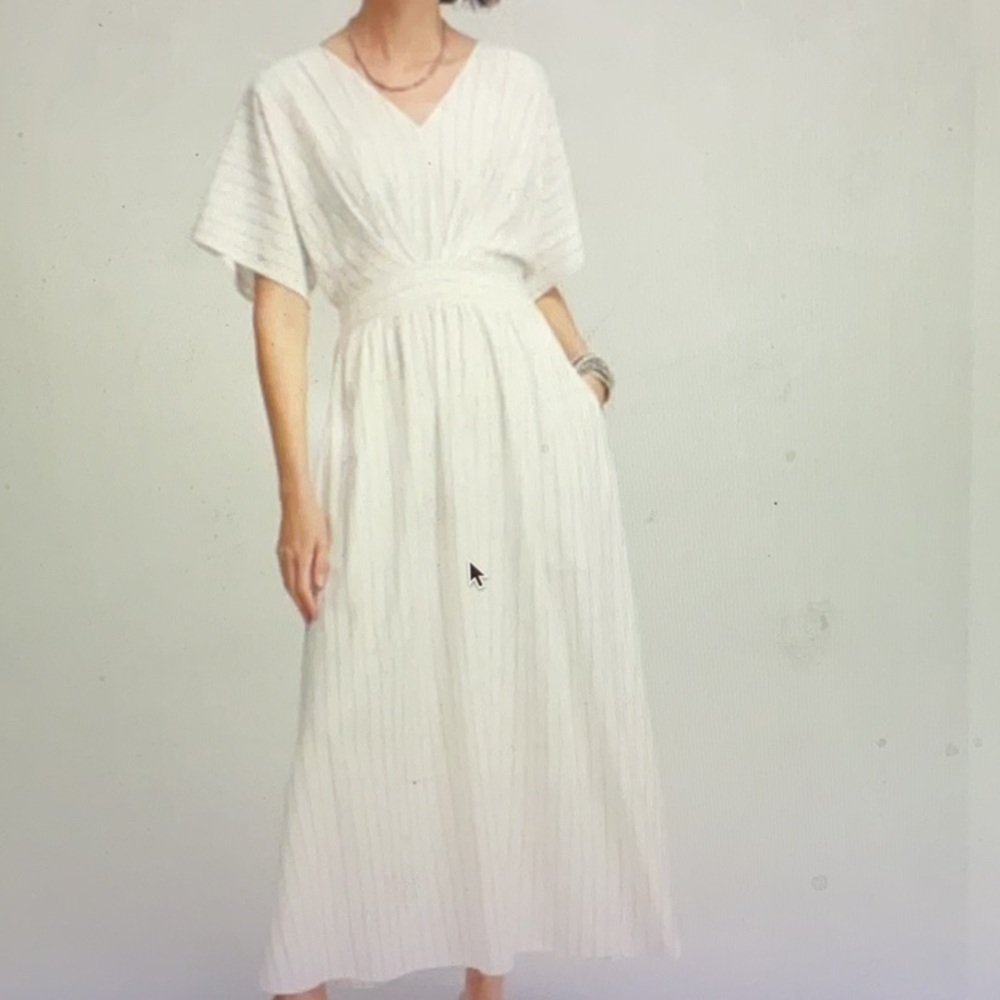 Chico's Dress Metallic Striped Maxi Size Chico’s Size 2P